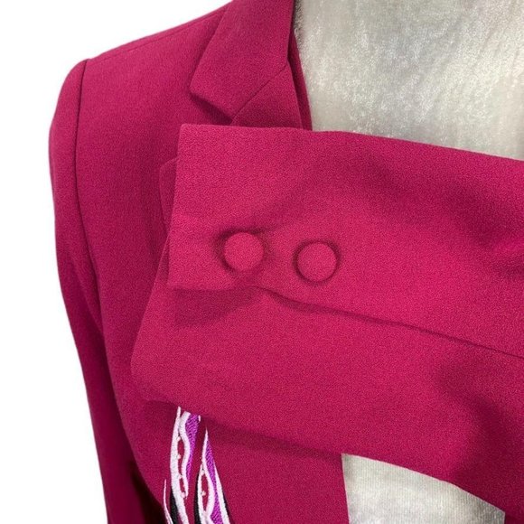 Bob Mackie Embellished Raspberry Blazer Beaded XS - Picture 7 of 9